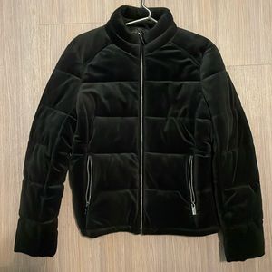 velvet black puff jacket